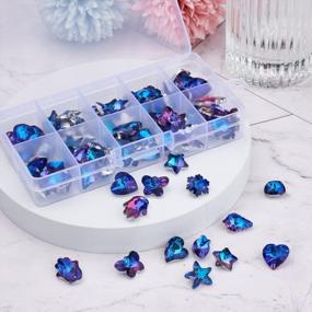 img 2 attached to Beadthoven 100Pcs Sea Blue Rhinestone Charms: Perfect For DIY Jewelry Making