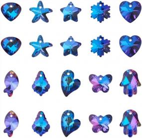 img 3 attached to Beadthoven 100Pcs Sea Blue Rhinestone Charms: Perfect For DIY Jewelry Making