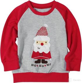 img 3 attached to 👶 Cute Baby Boy Girl Christmas Sweatshirt: Funny Santa Claus Sweater for Kids - Casual Long Sleeve Crewneck Pullover