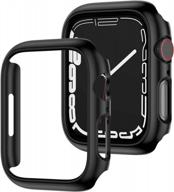 ultimate protection for your apple watch 7 41mm: nanw 2 pack hard pc shockproof cover bumper in black/black logo