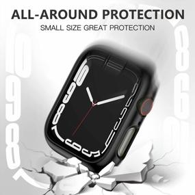 img 3 attached to Ultimate Protection For Your Apple Watch 7 41Mm: NANW 2 Pack Hard PC Shockproof Cover Bumper In Black/Black