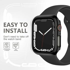 img 2 attached to Ultimate Protection For Your Apple Watch 7 41Mm: NANW 2 Pack Hard PC Shockproof Cover Bumper In Black/Black