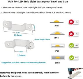 img 2 attached to Easy-Install 100 Pack LED Strip Light Mounting Brackets with 200 Screws - Ideal for 12mm IP67/68 Waterproof Strip Lights