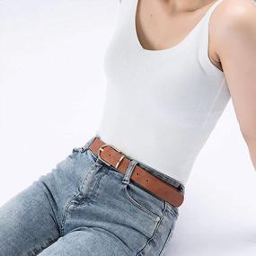 img 2 attached to Women'S Faux Leather Waist Belts For Jeans - 2 Pack Brown