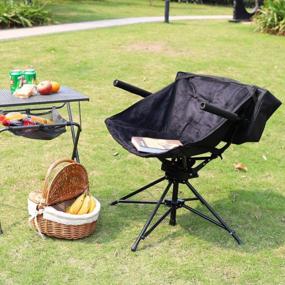 img 1 attached to Comfortable & Portable Folding Camping Hunting Chair With Black Microfiber Padded Seat & Armrest