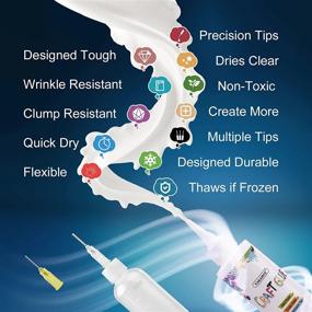 img 2 attached to YAKAMOZ Craft Glue, 4 Fl Oz Art Precision Craft Glue With Tip Kit-Dries Clear- Wrinkle Resistant - Flexible And Clump Resistant Craft Glue For Paper Crafts Scrapbooking Postcard DIY Glitter Fabric