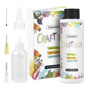 img 4 attached to YAKAMOZ Craft Glue, 4 Fl Oz Art Precision Craft Glue With Tip Kit-Dries Clear- Wrinkle Resistant - Flexible And Clump Resistant Craft Glue For Paper Crafts Scrapbooking Postcard DIY Glitter Fabric