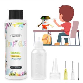 img 3 attached to YAKAMOZ Craft Glue, 4 Fl Oz Art Precision Craft Glue With Tip Kit-Dries Clear- Wrinkle Resistant - Flexible And Clump Resistant Craft Glue For Paper Crafts Scrapbooking Postcard DIY Glitter Fabric