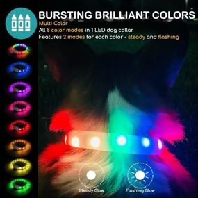 img 3 attached to 🐶 MocHi Ruffer LED Dog Collar: 8 Color Modes, USB Rechargeable, Cuttable Rainbow Collar - Ideal for Night Walking, Outdoor Camping, and Safety Visibility of Small to XL Dogs