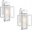 enhance your outdoor space with dusk to dawn sensor wall lights - 2 pack aluminum exterior fixtures with bubble glass shade in white finish (os-3002) logo