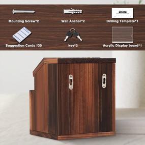 img 2 attached to KYODOLED Wood Suggestion Box With Lock Wall Mounted,Rustic Ballot Box Donation Box Key Drop Box With Clear Acrylic Sign Holder And 30 Free Suggestion Cards 9H X 6.9W X 8.5L Inch