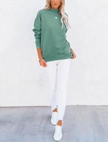 img 2 attached to Lightweight Casual Women'S Sweatshirt With Long Sleeves, Mock Turtleneck, Loose Fit And Pocket - Perfect Tunic Pullover