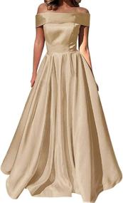 img 1 attached to YuNuo Dresses Shoulder Evening Champagne Women's Clothing - Dresses