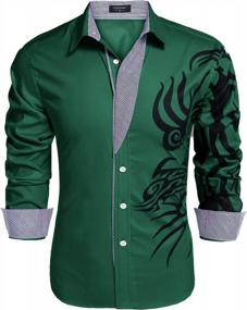 img 4 attached to 👔 COOFANDY Men's Button Fashion X Large Sleeve Clothing: Stylish and Spacious Wardrobe Essential