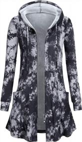 img 3 attached to Miusey Women'S Lightweight Hooded Tunic Sweatshirt: Zip-Up Long Jacket, Open Front Cardigan