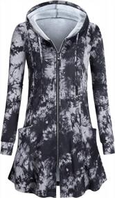 img 2 attached to Miusey Women'S Lightweight Hooded Tunic Sweatshirt: Zip-Up Long Jacket, Open Front Cardigan