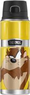 looney tunes taz, thermos stainless king stainless steel drink bottle, vacuum insulated & double wall, 24oz logo
