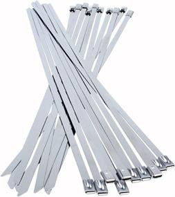 img 3 attached to High-Quality Metal Zip Ties: 12 Inch Long, 🔗 Heavy Duty 304 Stainless Steel Cable Ties - (20 Pcs)