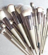 img 1 attached to Professional Makeup Brush Set - 18 Synthetic Brushes For Foundation, Powder, Concealers, Eye Shadows - Black Gold Color Scheme review by Justin Garrett