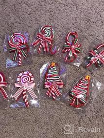 img 8 attached to 8 Pieces Christmas Candy Ornaments Lollipop Ornament Xmas Decor Candy Cane Hanging Decorations Fake Candy Canes Crafts For Xmas Wreath Xmas Tree Party Supplies
