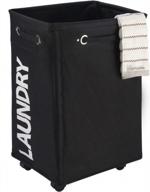 organize your laundry with caroeas pro+ 23" wheeled hamper - extra large basket with waterproof cover for dirty clothes - foldable and heavy duty - black&white design logo