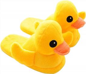 img 3 attached to Cute Plush Rubber Duck Slippers For Warm Winter Comfort