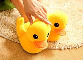 img 1 attached to Cute Plush Rubber Duck Slippers For Warm Winter Comfort