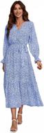 women's boho floral long sleeve ruffle wrap a-line flowy maxi dress for spring/fall logo