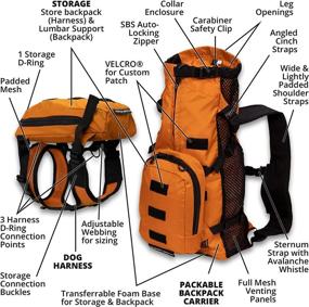 img 3 attached to 🐶 K9 Sport Sack Walk-On: Ultimate Medium-Sized Dog Carrier Backpack in Sunset Orange - with Harness & Storage