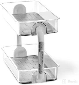 img 4 attached to madesmart Two Level Spice Organizer – Maximize Vertical Space with Soft-Grip Lining, Dual Handles & BPA-Free Material – Small Size, Grey