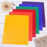 10" x 12" heat transfer vinyl precut sheets bundle pack - rainbow colors includes blue, orange, green, purple, red & yellow - compatible with cricut silhouette and cameo htv by threadart logo
