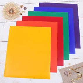 img 4 attached to Комплект предварительно нарезанных виниловых листов с теплопередачей размером 10 x 12 дюймов - цвета радуги включают синий, оранжевый, зеленый, фиолетовый, красный и желтый - совместим с Cricut Silhouette и Cameo HTV от Threadart