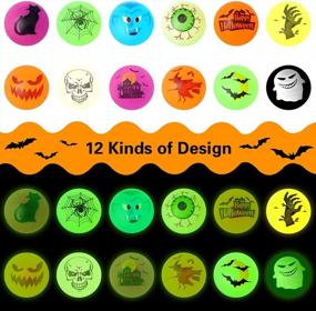 img 1 attached to NOVWANG 84Pcs 12 Styles Halloween Bouncing Balls For Kids, Glow In The Dark Bouncy Play Balls Halloween Party Favors Goodie Bag Fillers School Classroom Games
