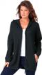 plus size women's thermal waffle hoodie cardigan with zip-up sweater by roamans logo