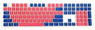 add colorful flair to your keyboard with ducky seamless legend keycap set in coral/blue logo