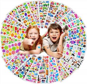 img 2 attached to Проявите творческий подход с более чем 1600 объемными 3D-наклейками для детей от Sinceroduct: оптовая упаковка с милыми рисунками для скрапбукинга, учителей и многого другого!