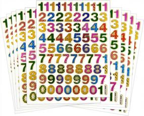 img 3 attached to Sparkling Glitter Metallic Foil Reflective Number Stickers: Colorful 0-9, 10 Self-Adhesive Sheets for 🎉 Kid's Scrapbook, Birthday Party, Photo, Card, Envelope, Diary, Album. Each Number Measures 0.5 Inches in Height