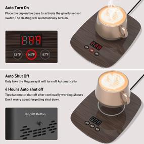 img 3 attached to Electric Cup Warmer With Auto Shut Off | Coffee Hot Plate For Tea, Cocoa & Milk | Three Temperature Settings | 4H Feature| Wood Color Mug Warmer