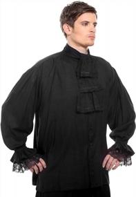 img 2 attached to Medieval Pirate Renaissance Poet Cosplay Costume Colonial Shirt C1086