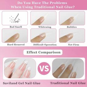 img 2 attached to Saviland Gel X Nail Glue: The Ultimate Solution For Acrylic Nails And Press-On Nails - Get Flawless, Long-Lasting Results!