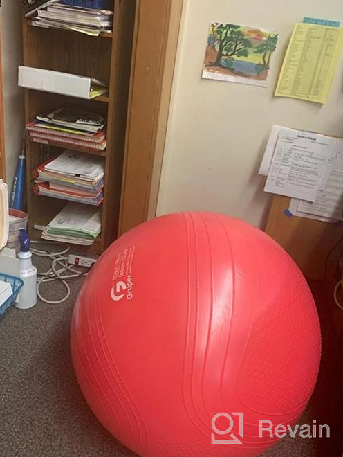 img 1 attached to Transform Your Fitness Routine With Gruper'S Anti-Burst Yoga Ball And Chair Set: Includes Hand Pump And Workout Guide Access! review by Jerry Delozier