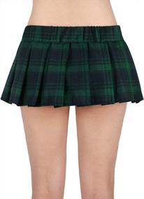 img 2 attached to HDE Women'S Plaid Schoolgirl Skirt Red Pleated Mini Dress