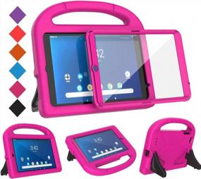 img 4 attached to BMOUO 8 Inch Tablet Case For ONN 2019 (ONA19TB002), With Built-In Screen Protector, Shockproof Handle Stand, And Lightweight Design - Ideal For Children - Rose