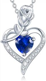 img 4 attached to Ожерелье с кулоном в форме сердца из стерлингового серебра - Agvana Fine Jewelry Подарок на День Святого Валентина с камнем по рождению для нее