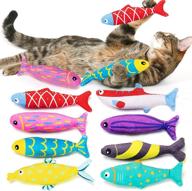 entertain your feline friend with awoof's 8-piece natural catnip fish toy set for indoor cats logo