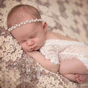 img 3 attached to RQJ Baby Soft Rhinestone Elastic Headband: Elegant Infant Pearl Headwrap Handcraft Halo adorned with Beaded Crystal Pearl Wreath and Diamante Flower Crown – Perfect for Newborns!