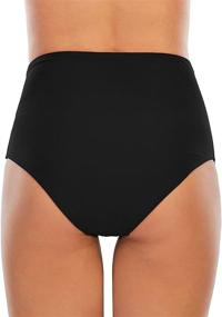 img 2 attached to High Waisted Ruched Bikini Bottoms For Women, Providing Full Coverage Swimwear Briefs By MarinaPrime