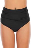 high waisted ruched bikini bottoms for women, providing full coverage swimwear briefs by marinaprime logo