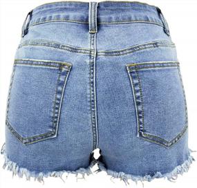 img 2 attached to AGUTIUN Women'S Jeans Shorts Mid Rise Ripped Tassel Jeans Frayed Raw Hem Denim Shorts For Summer