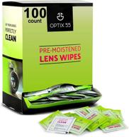 👓 eyeglass cleaner lens wipes - 100 pre-moistened individual wrapped eye glasses cleaning wipes for crystal-clear vision and electronics cleaning logo